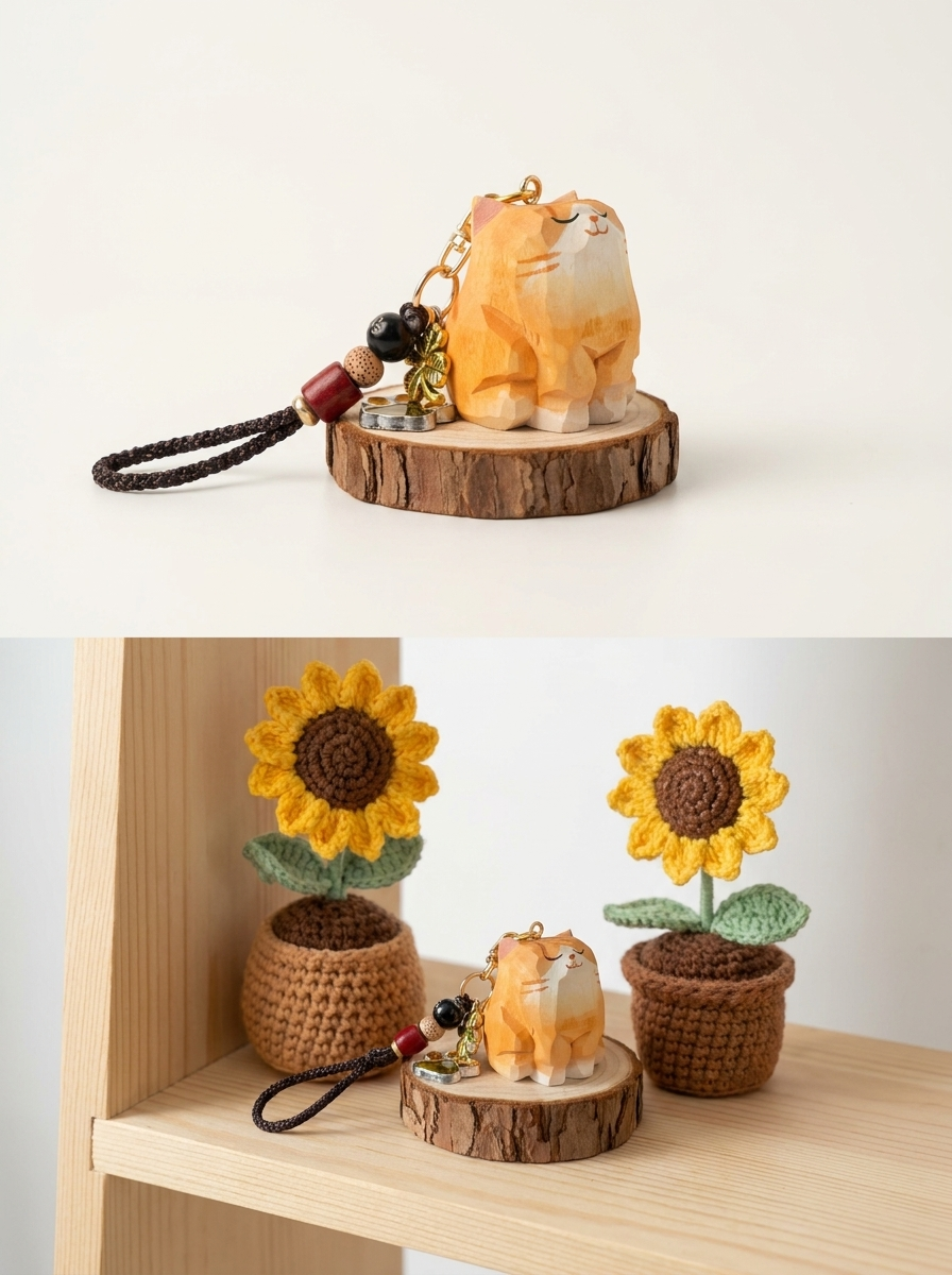 Handmade Wooden Keychain